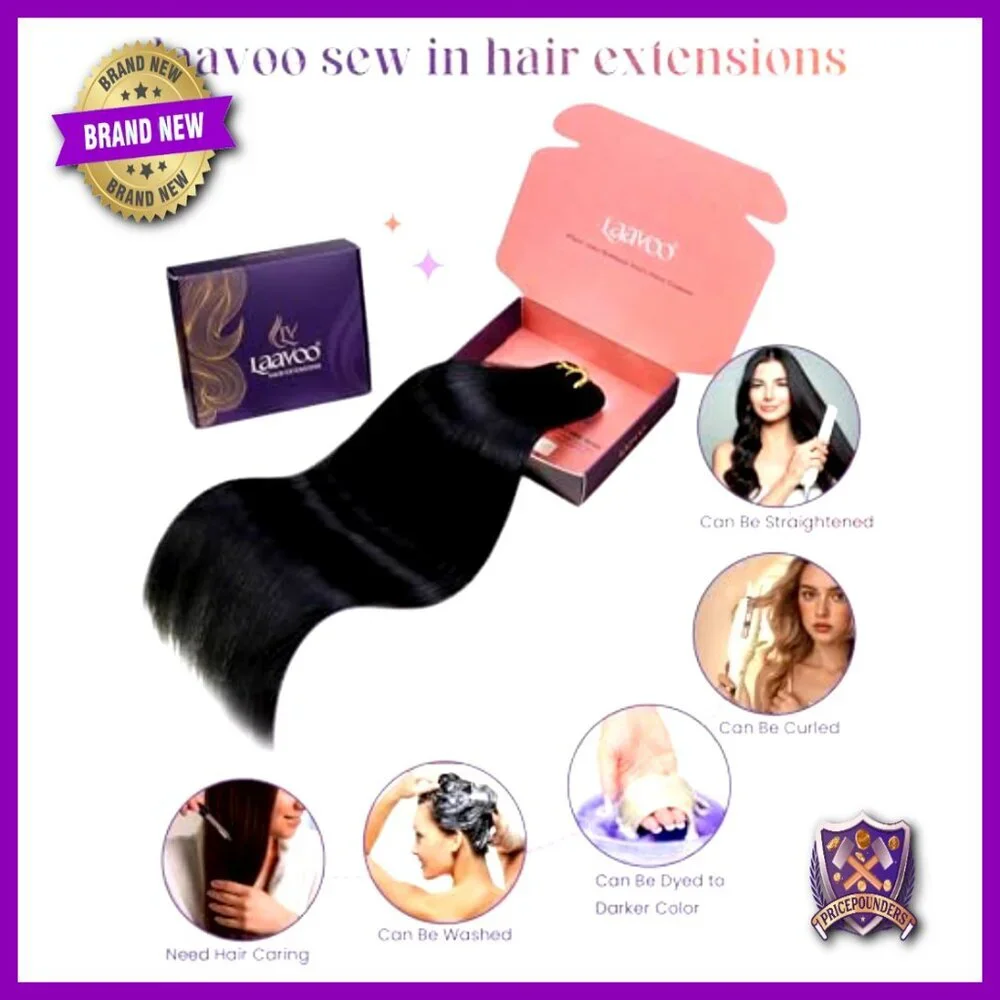 24 Inch Real Human Hair Extensions 120g Weft Sew in Long Straight